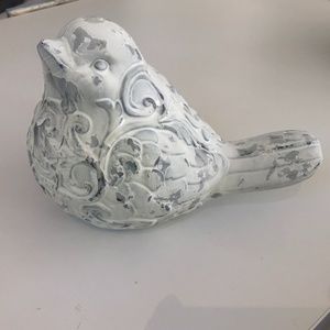 White/pale green/gray clay bird!  9" x 5" x 6" high